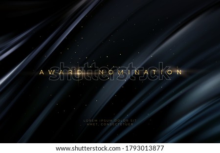 Awarding the nomination ceremony luxury black wavy background with golden glitter sparkles. Vector background EPS10 ストックフォト © 