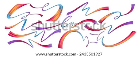 Abstract Gradient Color Flow. Modern Brush Stroke Liquid Paint Wave. Vector illustration