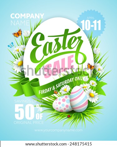 Easter poster. Vector illustration