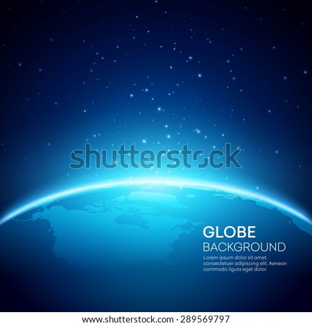 Blue globe earth background. Vector illustration EPS 10