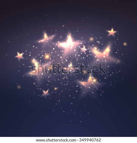 Defocused magic star background. Christmas Vector illustration EPS10