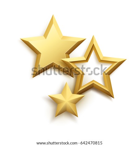 Realistic metallic golden star background. Vector illustration EPS10