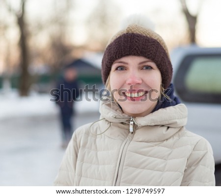 38 Years Old Woman In A Hat With A Pompon In Winter 1298749597 38 Years Old Woman In A Hat With A Pompon In Winter 1298749597