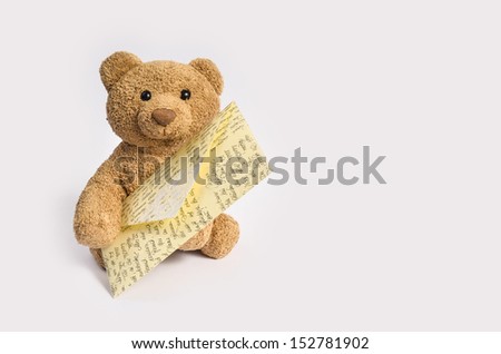 Message bear Plush bear with an old fashioned envelope