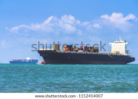 Similar – Image, Stock Photo Backbord eines Containerschiffes mit Lotsenleiter