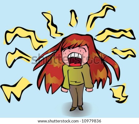 Little Girl Screaming Stock Vector Illustration 10979836 : Shutterstock