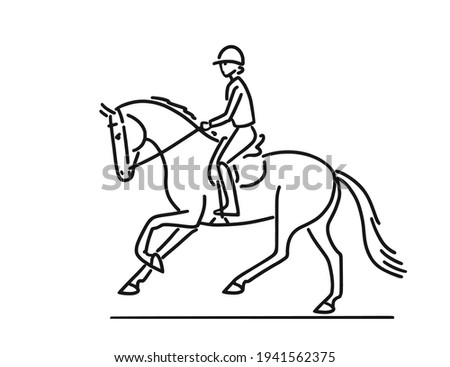 Girl Riding Horse Drawing 