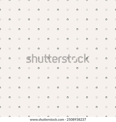 Minimalist pattern with small black horseshoe icons evenly spaced on a light beige background.