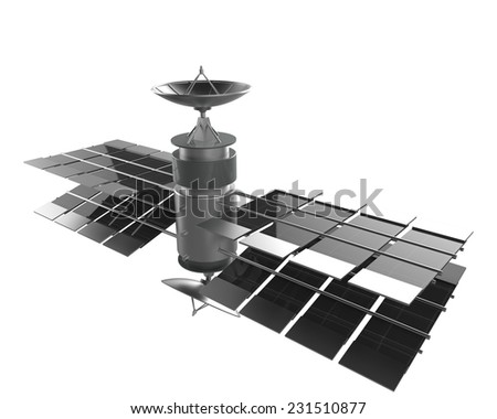 satellite isolate on white with clipping mask , clipping path