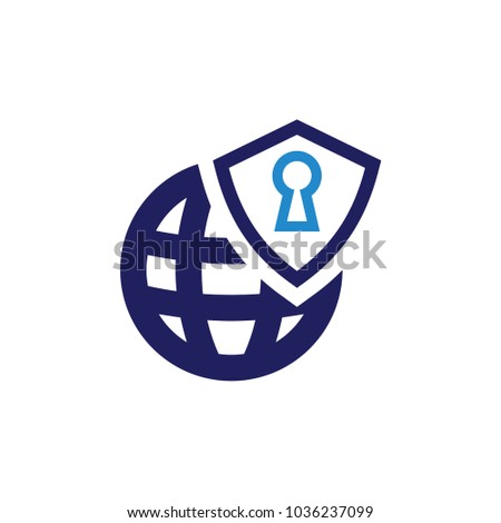 Shield World Icon Logo design template.