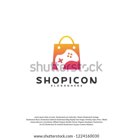 Game Shop Logo Template Design Vector