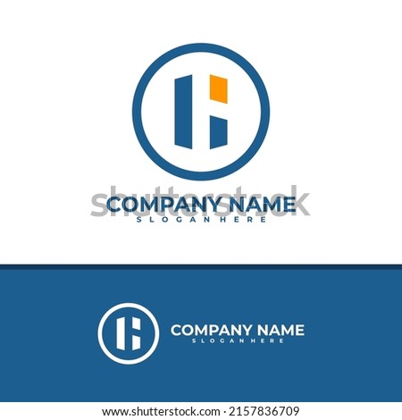 Letter B H logo design vector, Creative B H logo concepts template illustration.