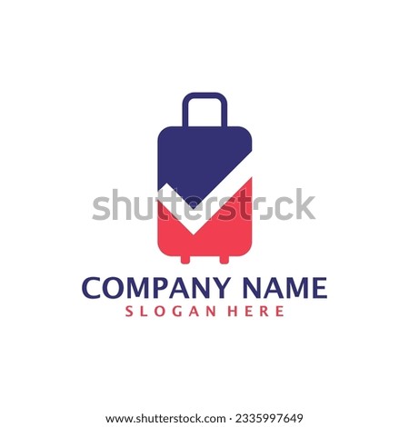Suitcase with Check logo design vector. Suitcase logo design template concept