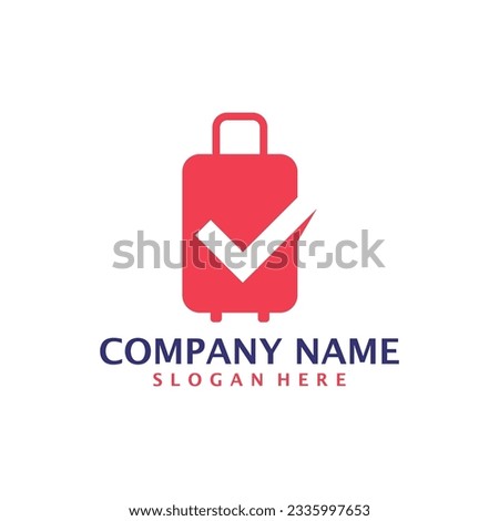 Suitcase with Check logo design vector. Suitcase logo design template concept