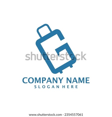 Letter G with Suitcase logo design vector. Initial G with Suitcase logo design template concept