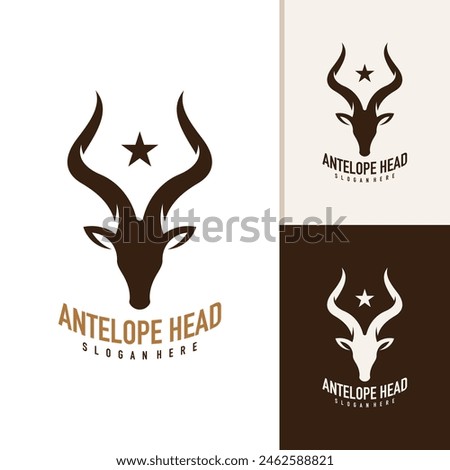 Antelope logo design vector. Creative Antelope head logo concepts template