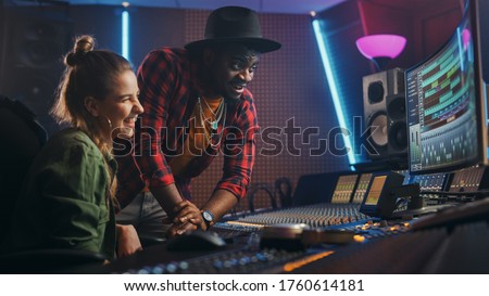 Similar – Image, Stock Photo Man in recording studio