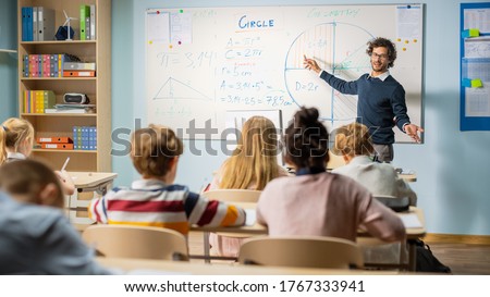 Similar – Image, Stock Photo Concentrated and enthusiastic girl plays table hockey.