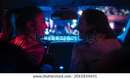 Similar – Image, Stock Photo lgbt concept: two light blue bamboo toothbrushes in a jar with space for your text