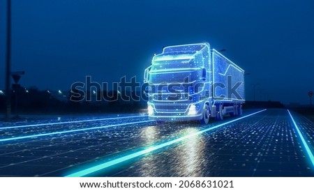 Similar – Image, Stock Photo Car trailer with high blue tarpaulin made of plastic in front of brittle hedge and blue sky on gravel in natural colors in Lemgo near Detmold in East Westphalia-Lippe