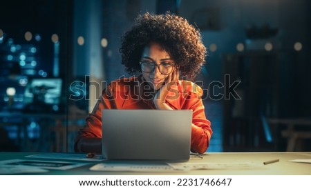 Similar – Image, Stock Photo Creative portrait of an Indian dark brunette rural couple standing closely in studio light and shadow with black copy space background. Fashion portrait