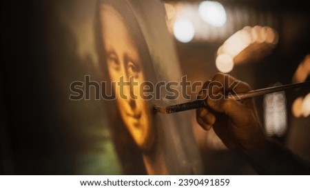 Similar – Image, Stock Photo Close up hand painting with finger