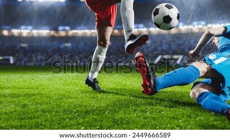 Similar – Image, Stock Photo Football from a goal in a yard