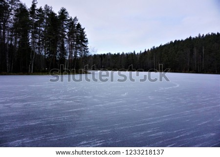 Similar – Foto Bild Gefrorener Haukkalampi-See an bewölktem Tag im Nuuksio Nationalpark