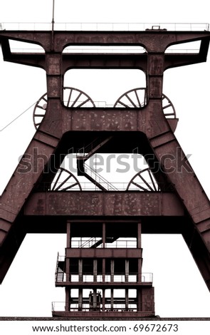 Similar – Image, Stock Photo Steel mill, colliery , blast furnaces with exhaust pipes . Steel production