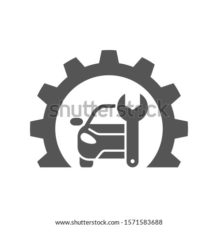Car repair gear outline icon in flat style. Elements of car repair illustration icon. Signs and symbols can be used. For web, logo, mobile app, UI