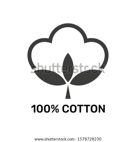 100% cotton - web black icon design. Natural fiber sign. Vector illustration. EPS 10