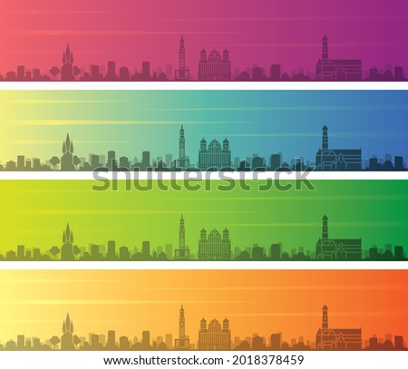 Augsburg Multiple Color Gradient Skyline Banner