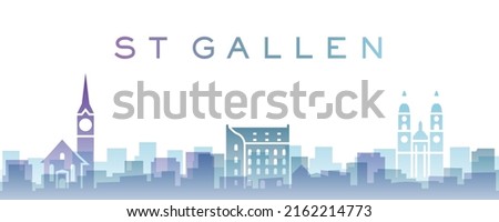 St Gallen Transparent Layers Gradient Landmarks Skyline