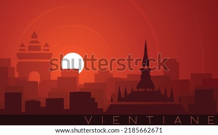 Vientiane Low Sun Skyline Scene