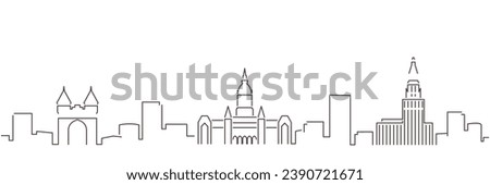 Hartford Dark Line Simple Minimalist Skyline With White Background