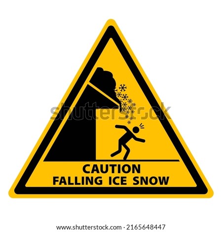 Caution falling ice spikes sign. Warning caution sign vector.