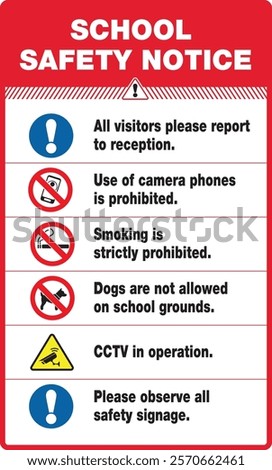 School Safety Multi Notice Signs. You are on School Property safety sign