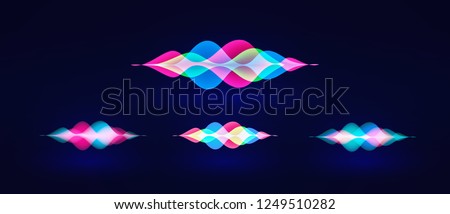 Personal assistant voice recognition concept. Artificial intelligence technologies. Sound wave logo concept for voice recognition application, website background. Home smart system assistant. Vector