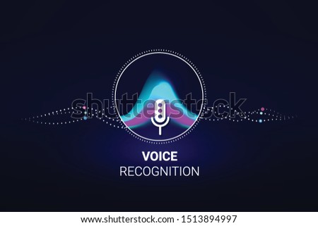 Personal assistant voice recognition concept. Artificial intelligence technologies. Sound wave logo concept for voice recognition application, website background. Home smart system assistant.Vector