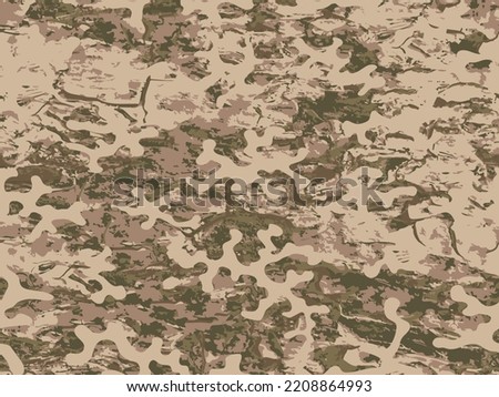 Repeated Desert Fashion Vector Military Background.  Brown Seamless Grunge Graphic Combat Print. Beige Seamless Monochrome Graphic Commando Textile. Repeated Dark Vector Camouflage Pattern. 