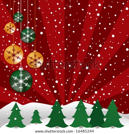 Christmas background designed in Illustrator vector format.  Can be scaled to any sized without lost of quality.