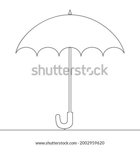 Continuous one single line drawing Umbrella outline contour icon vector illustration concept