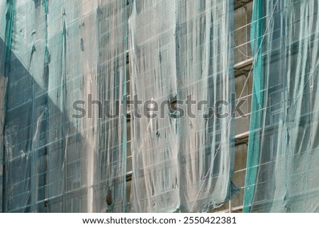 Image, Stock Photo Construction network over old building, renovate