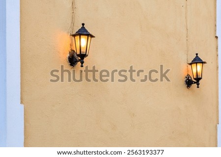 Similar – Image, Stock Photo Two street lamps | Neighbourhoods