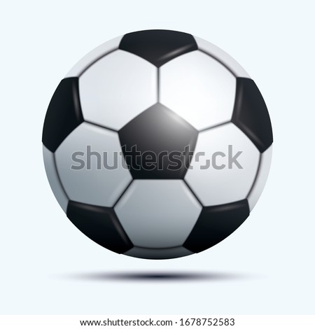 3D realistic soccer ball or foot ball floated off the ground  on white background.