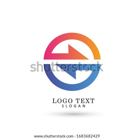 Two Way & Exchange Arrow Logo. Icon & Symbol Vector Template.