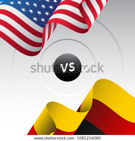 USA vs Germany. Ice hockey championship 2018. Vector illustration.