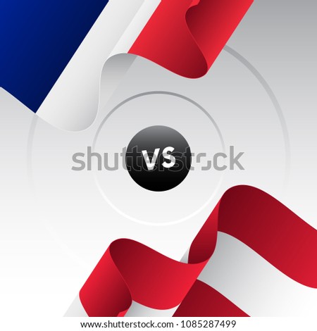 France vs Austria. Ice hockey championship 2018. Vector illustration.