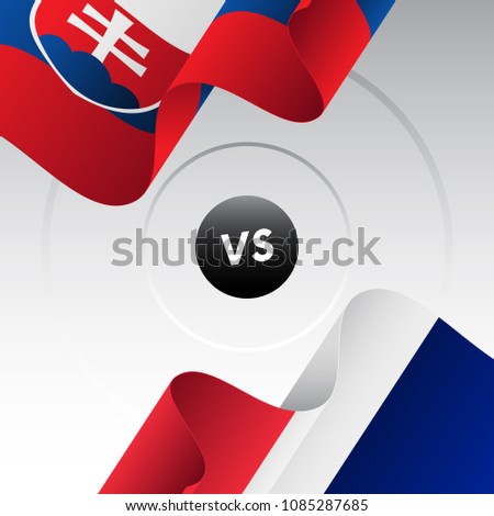Slovakia vs France. Ice hockey championship 2018. Vector illustration.
