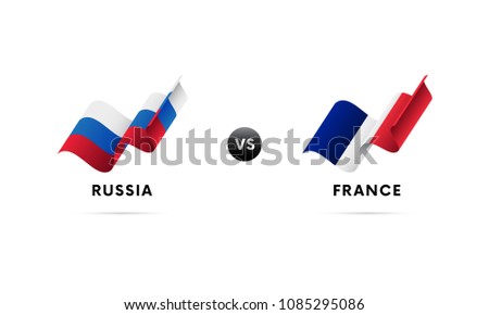 Russia vs France. Ice hockey championship 2018. Vector illustration.